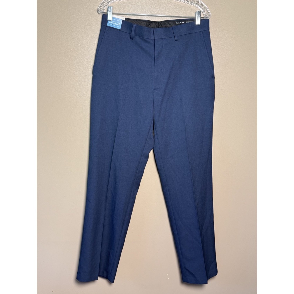 Men's Navy Blue Haggar Tailored Fit Suit Pants Size 32x32